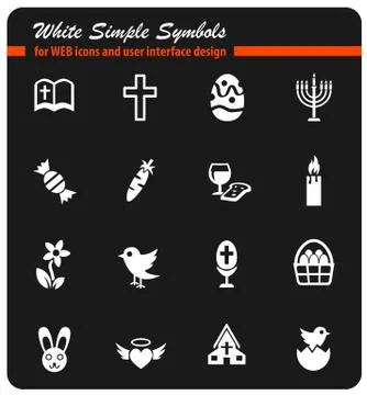 Easter icon set 스톡 일러스트