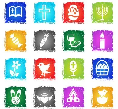 Easter icon set Illustrazione stock