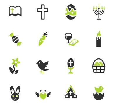 Easter icon set 스톡 일러스트