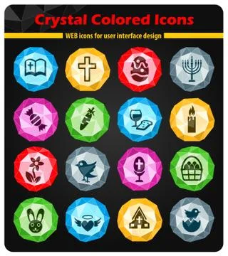 Easter icon set 스톡 일러스트