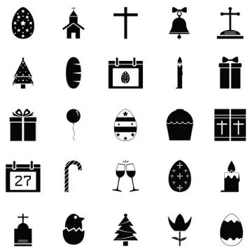 Easter icon set Stock Illustration