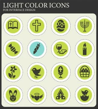 Easter icon set 스톡 일러스트