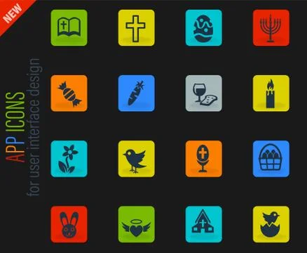 Easter icon set 스톡 일러스트