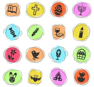 Easter icon set 스톡 일러스트