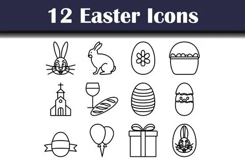 Easter Icon Set Stock Illustration