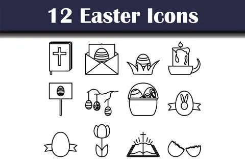 Easter Icon Set Stock Illustration