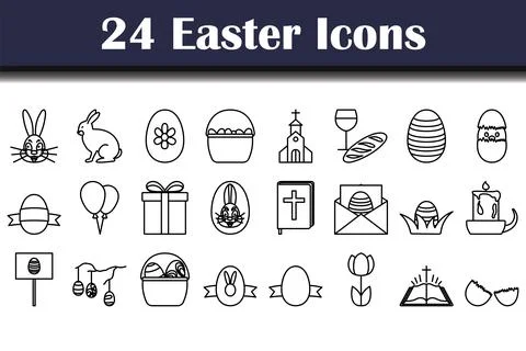 Easter Icon Set Stock Illustration