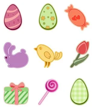 Easter icons Stock Illustration