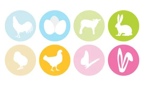 Easter icons Stock Illustration
