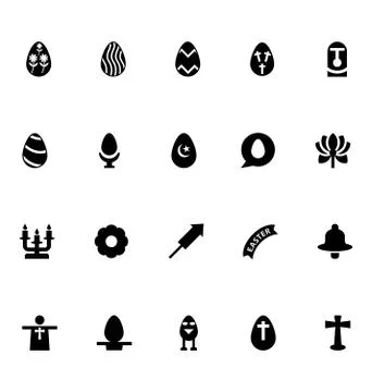 Easter Icons Set Stock Illustration
