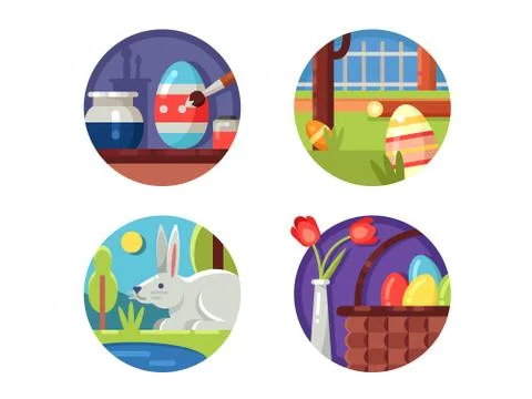 Easter icons set Stock-Illustration