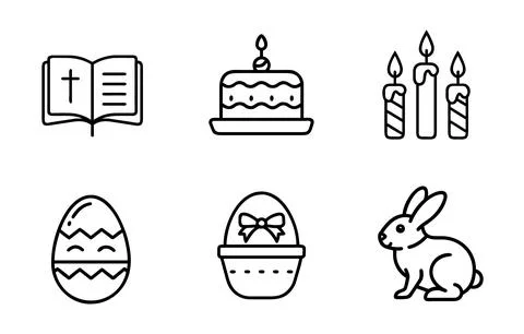 Easter icons set Stock Illustration
