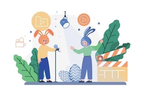 Easter Illustration concept. Flat illustration isolated on white background Stock Illustration