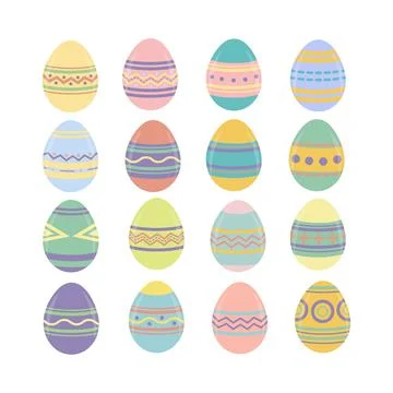 Easter illustration. Happy Easter. Easter eggs on white background. Ilustración de archivo