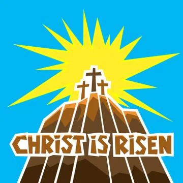 Easter illustration. Jesus Christ is risen. Stock Illustration