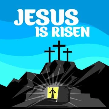 Easter illustration. Jesus Christ is risen. Illustrazione stock