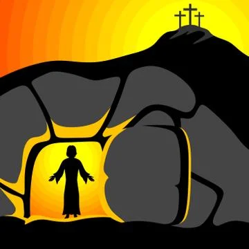 Easter illustration. Jesus Christ is risen. Stock Illustration