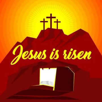 Easter illustration. Jesus Christ is risen. Stock Illustration