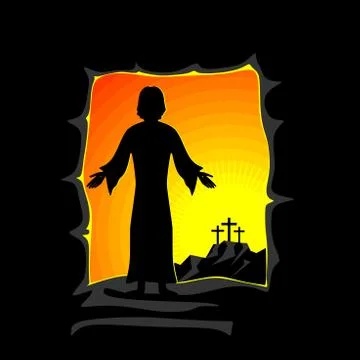 Easter illustration. Jesus Christ is risen. Stock Illustration