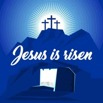 Easter illustration. Jesus Christ is risen. Stock Illustration