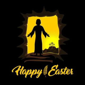 Easter illustration. Jesus Christ is risen. Stock Illustration
