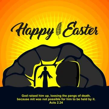 Easter illustration. Jesus Christ is risen. Stock Illustration