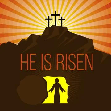 Easter illustration. Jesus Christ is risen. Stock Illustration