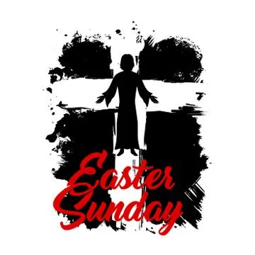 Easter illustration. Jesus Christ is risen. Stock Illustration