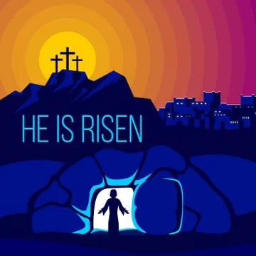 Easter illustration. Jesus Christ is risen. Stock Illustration