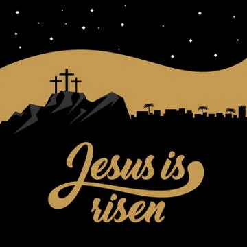 Easter illustration. Jesus Christ is risen. Stock Illustration