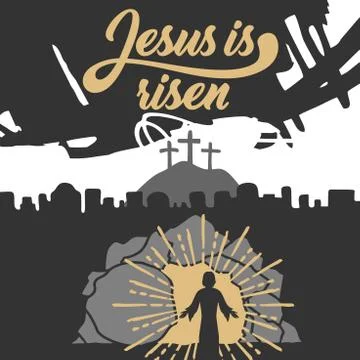 Easter illustration. Jesus Christ is risen. Stock Illustration