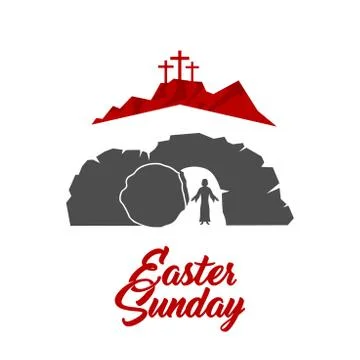 Easter illustration. Jesus Christ is risen. Stock Illustration