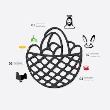 Easter infographic 库存插图