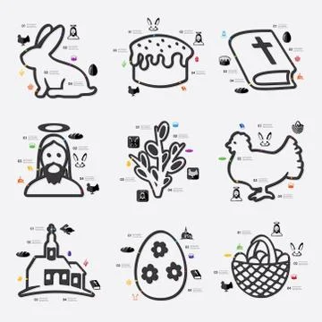 Easter infographic 库存插图