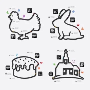 Easter infographic 库存插图