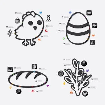 Easter infographic Illustrazione stock