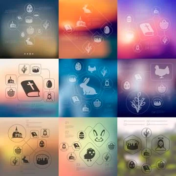 Easter infographic with unfocused background イラスト素材