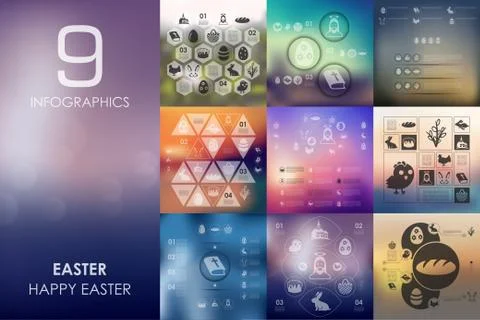 Easter infographic with unfocused background イラスト素材
