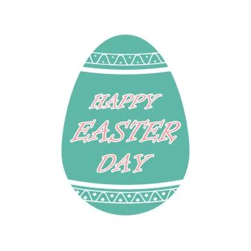 Easter inscription and an Easter egg. Happy EASTER lettering Illustrazione stock