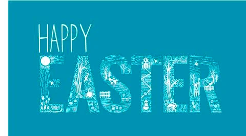 Easter inscription  Linear style Stock Illustration
