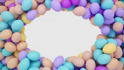 Easter intro Frame animation on Alpha background with Easter eggs. Nice Video stock 270094720