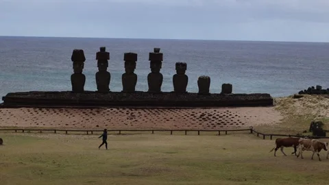 Easter Island - Anakena Stock Footage 259911414
