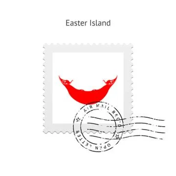 Easter Island Flag Postage Stamp. Иллюстрация