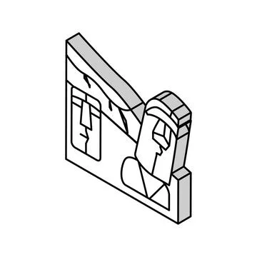 Easter island isometric icon vector illustration Illustrazione stock