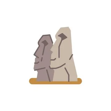Easter Island landmark. Stock Illustration