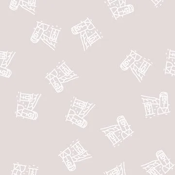 Easter island line seamless pattern 스톡 일러스트