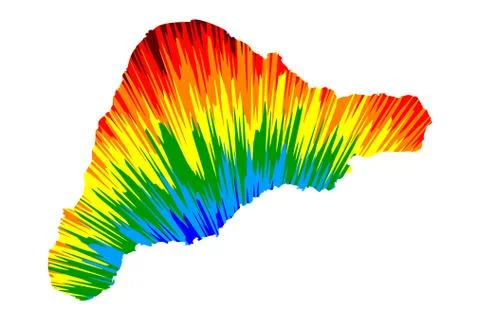 Easter Island - map is designed rainbow abstract colorful pattern Stock Illustration