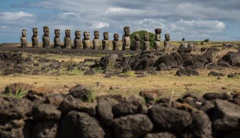 Easter Island  Moai Stock-Fotos