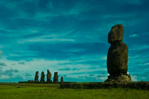Easter Island  Moai Stock-Fotos