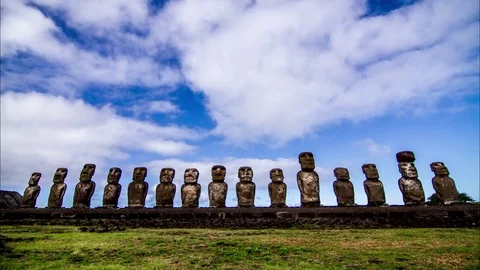 Easter Island moai statues Stock Footage 77052075